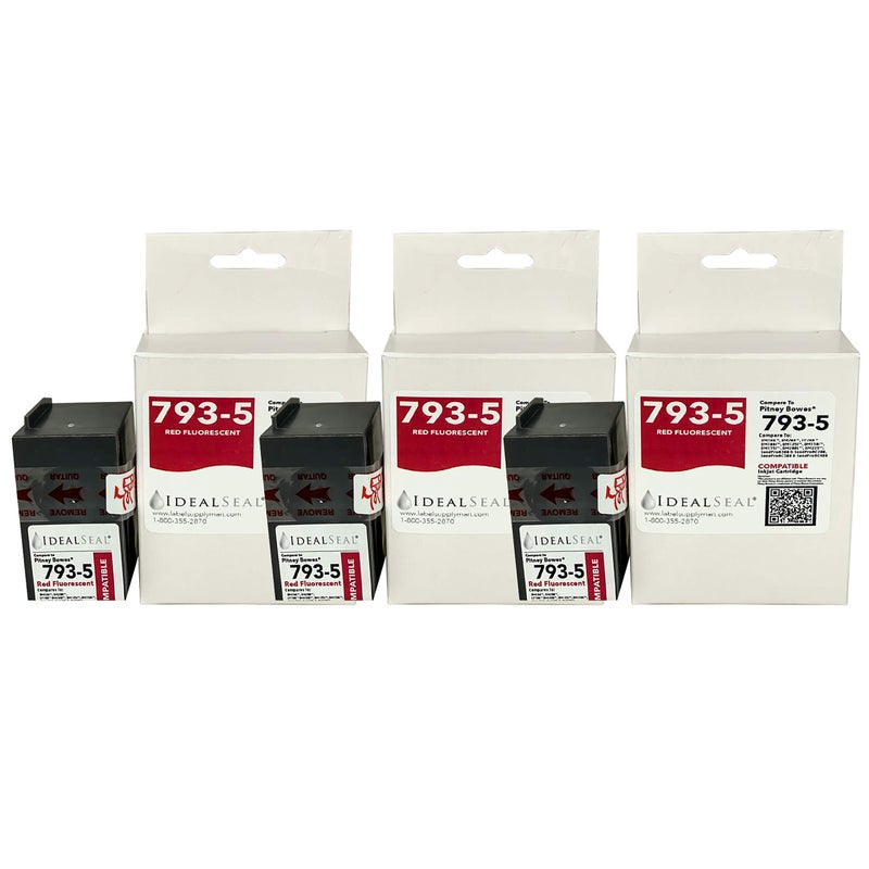 IDEALSEAL (3) Compatible Replacement for PB 793-5 Red Ink Cartridge P700, DM100, DM100i, DM125i, DM150i, DM175i, DM200L, DM225, Send Pro C200,C300,C400, Send Pro 300, DM Series, Send Pro C Series: - Image 1